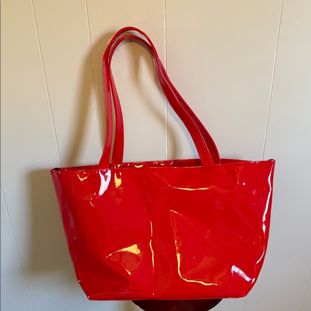 Good Girl Carolina Herrera Red Glossy Tote Bag - Picture 3 of 3